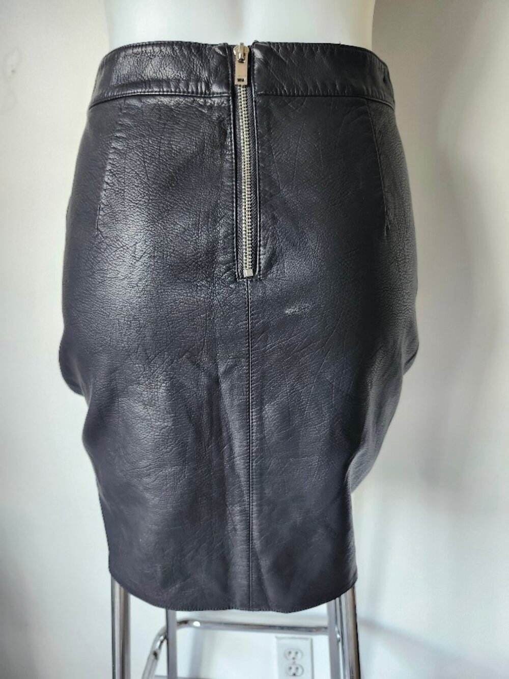 Dorothy Perkins Black Leather Look Mini Skirt w/ Pockets
